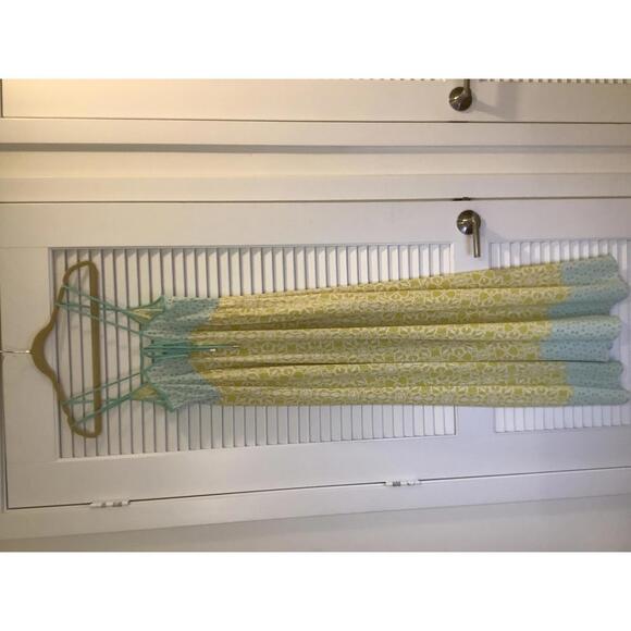 Lovestitch Teal Yellow Boho Print Maxi Tank Dress Long Resortwear Small - Picture 4 of 5